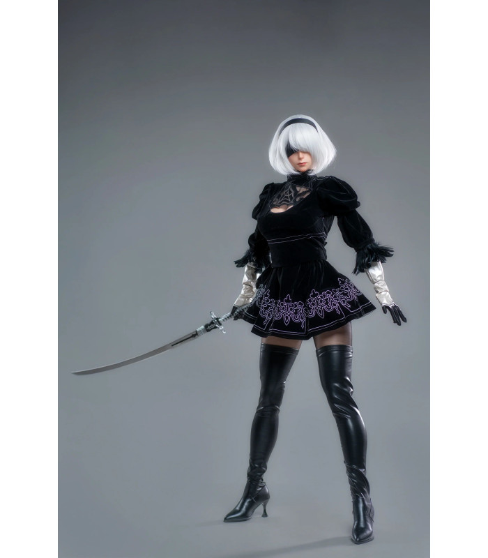 "Game Lady 2B's Outfit & Boots - Stylish Cosplay Essentials"