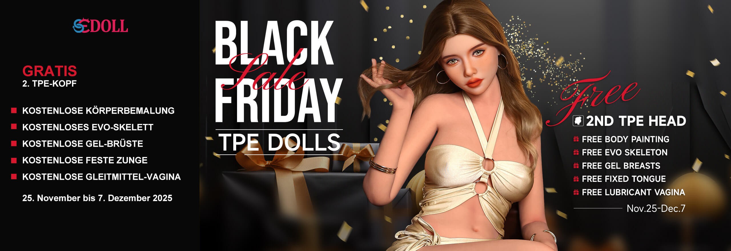 SE dolls Special offer for TPE dolls on the upcoming Black Friday. Period: 25 November to 7 December 2025